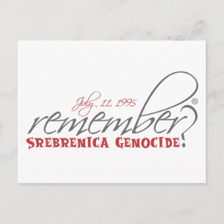 remember srebrenica genocide postcard