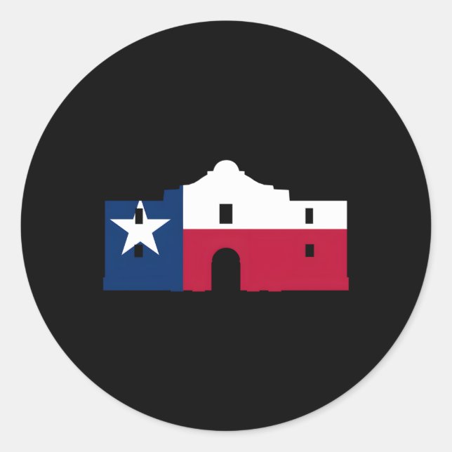 Remember The Alamo Texas Flag San Antonio Mission Classic Round Sticker (Front)