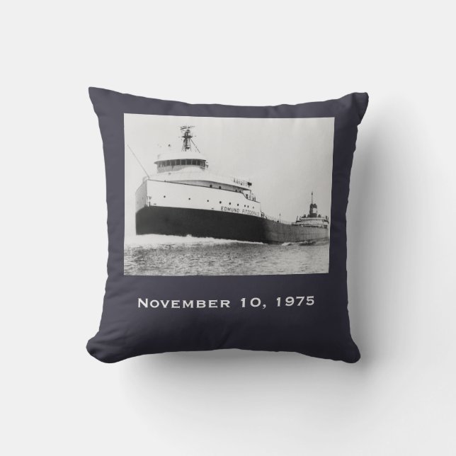 Remember the Edmund Fitzgerald Throw Pillow (Front)