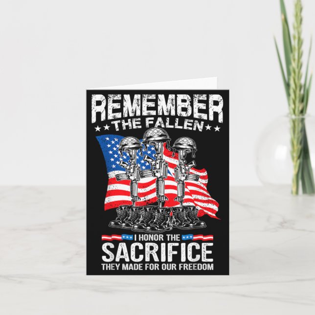 Remember The Fallen Honour The Sacrifice Veteran Card (Front)
