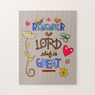 Remember the Lord which is Great Bible Verse Jigsaw Puzzle