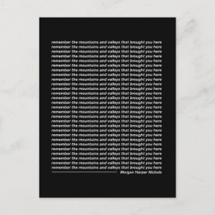 Remember the mountains and valleys postcard