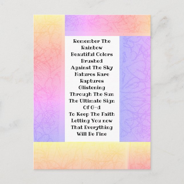 Remember The Rainbow Postcard (Front)