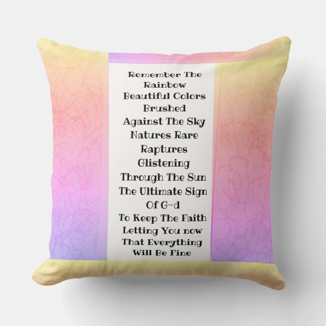 Remember The Rainbow Throw Pillow (Front)