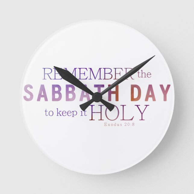 Remember the Sabbath Day 10 Commandments Clock (Front)