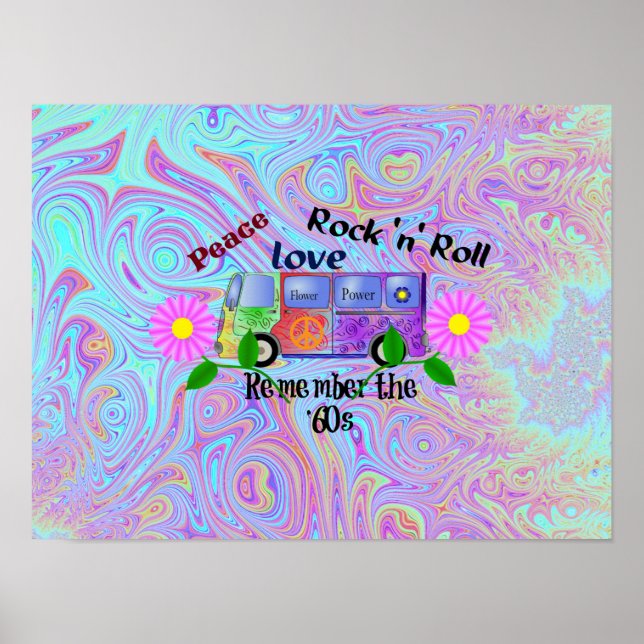 Remember the Sixties, psychedelic design, Poster (Front)