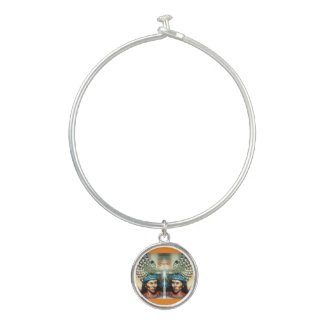 Remember Them Bangle Bracelet With Round Charm