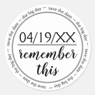 Remember This Save the Date - Circle Sticker