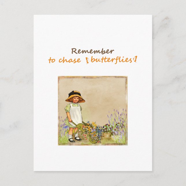 Remember to chase butterflies Motivational Quote Postcard (Front)