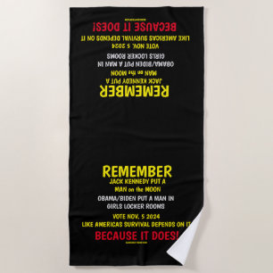 REMEMBER TO VOTE BEACH TOWEL