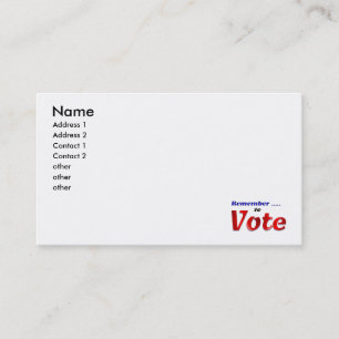 Remember to Vote Business Card