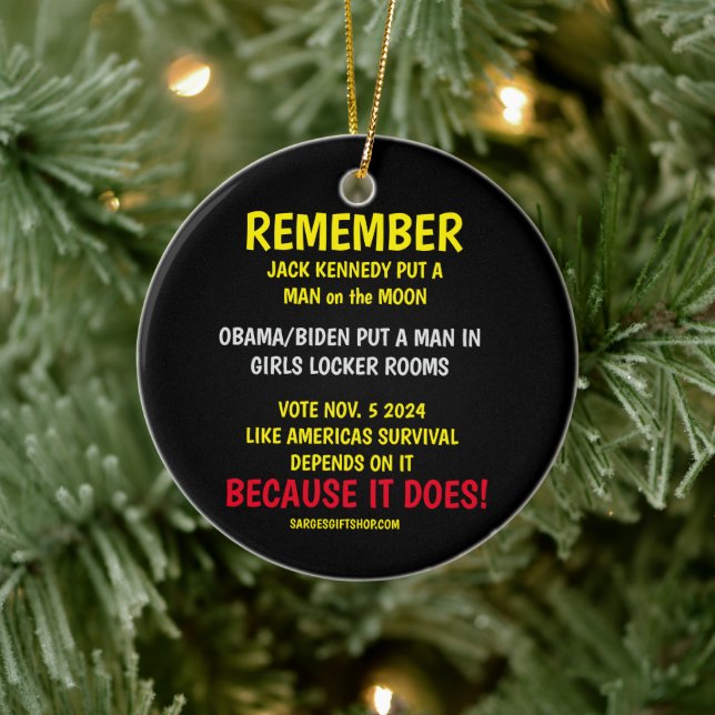 REMEMBER TO VOTE CERAMIC ORNAMENT (Tree)