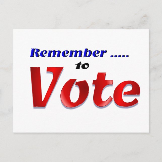 Remember to Vote Postcard (Front)