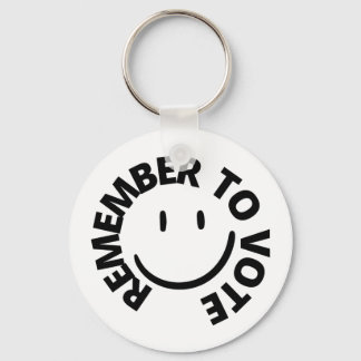 REMEMBER TO VOTE - SMILING EMOJI KEYCHAIN