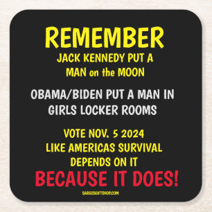 REMEMBER TO VOTE SQUARE PAPER COASTER