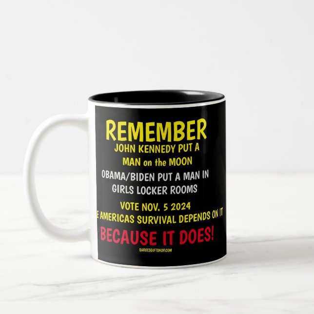 REMEMBER TO VOTE Two-Tone COFFEE MUG (Left)