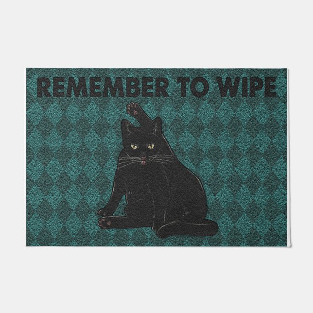 Remember To Wipe Your Paws Cat Doormat (Front)