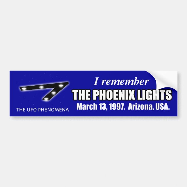 Remember UFO Phoenix Lights Bumper Sticker (Front)