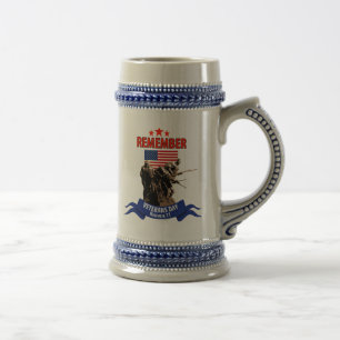 Remember Veterans Day Beer Stein