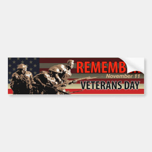 Remember Veterans Day Bumper Sticker