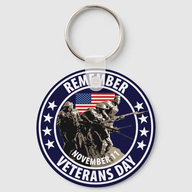 Remember Veterans Day Keychain (Front)
