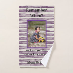Remember When? Dusty Purple & White w/ Image Hand Towel
