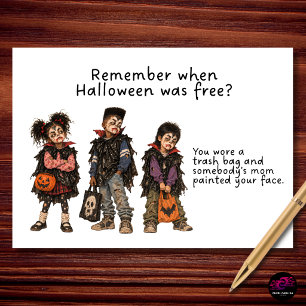 Remember When Halloween Was Free Vampire Kids Holiday Card
