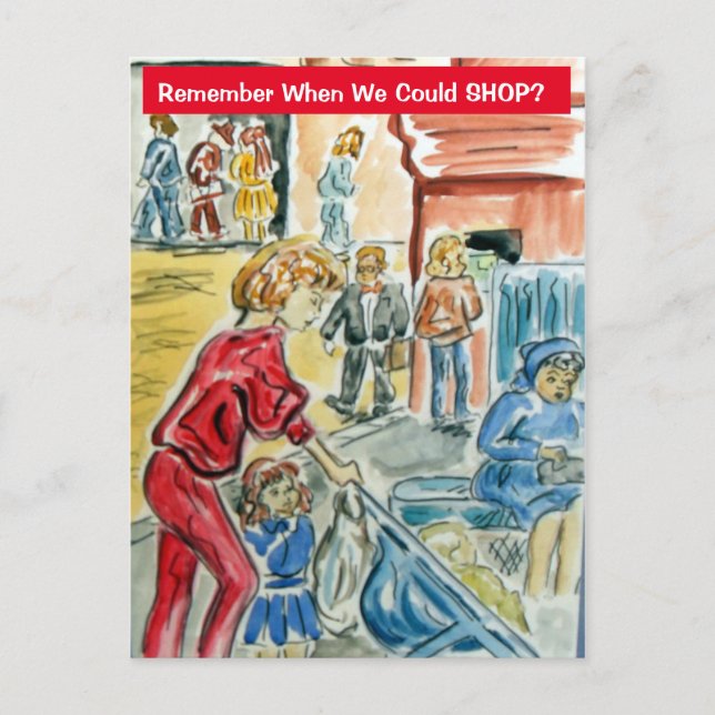 Remember When We Could Shop Postcard (Front)