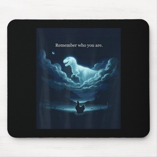 Remember who are inspirational dinosaur cloud art mouse pad (Front)