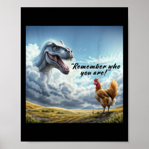 Remember Who You Are Dinosaur Chicken  Poster