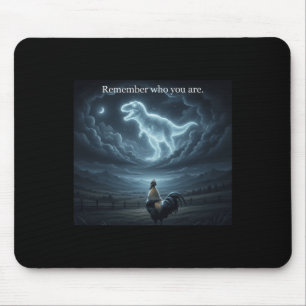 Remember Who You Are Funny Chicken Dinosaur Evolut Mouse Pad