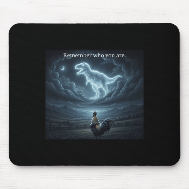 Remember Who You Are Funny Chicken Dinosaur Evolut Mouse Pad (Front)