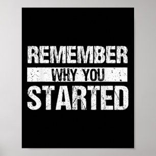Remember Why You Started - Distressed - Motivation Poster