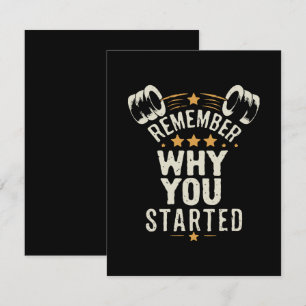 Remember Why You Started. Gym Motivational RSVP Card