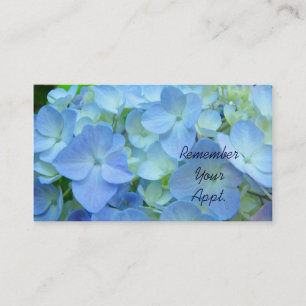 Remember Your Appt cards Blue Floral Reminder