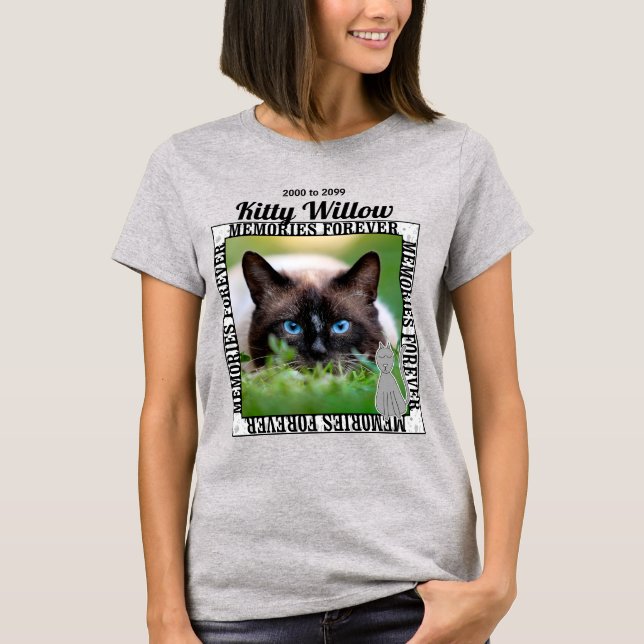 Remember Your Cat Pet Memorial Photo T-Shirt (Front)