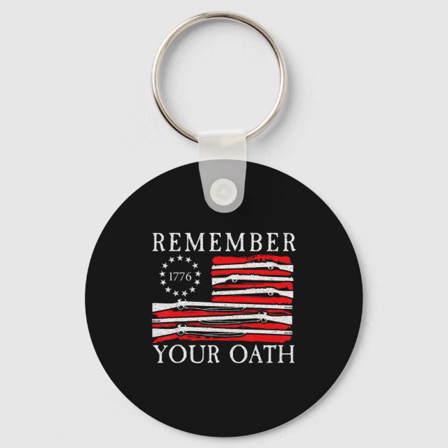 Remember Your Oath 1776 Patriotic Flag  Keychain (Front)