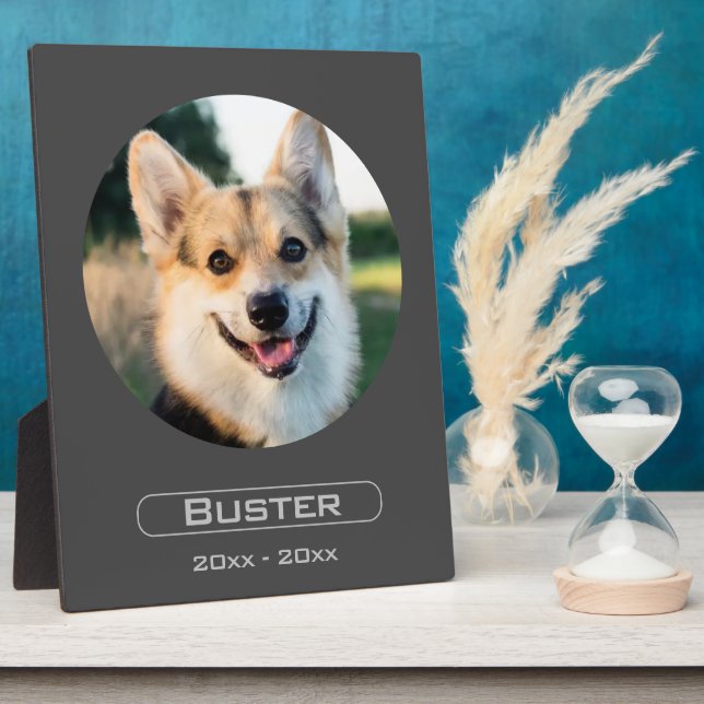 Remember Your Pet with Photo on a Plaque (Side)