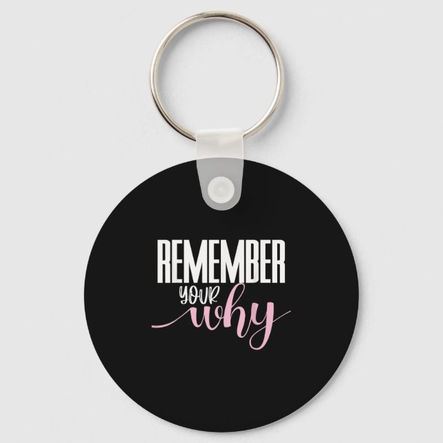 Remember Your Why Gym Motivation Fitness Insration Keychain (Front)