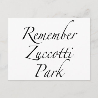 Remember Zuccotti Park Occupy Protests Postcard