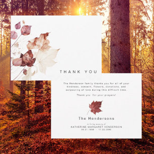 Rememberance Fall Foliage Funeral Thank You