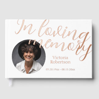 Rememberance Keepsake Modern Memorial Funeral Guest Book