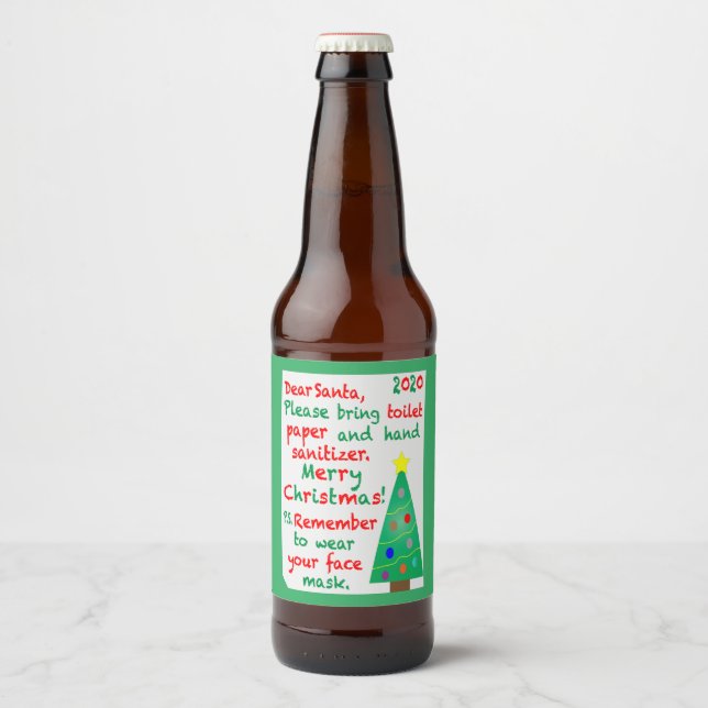 Remembering 2020 Christmas Beer Bottle Label (Front)