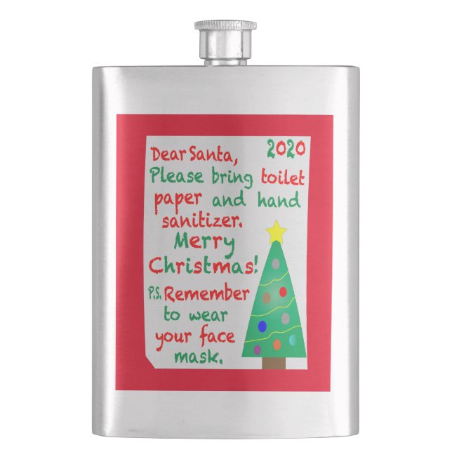 Remembering 2020 Christmas Hip Flask (Front)