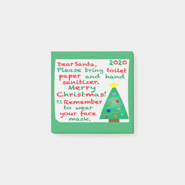 Remembering 2020 Christmas Post-it Notes (Front)