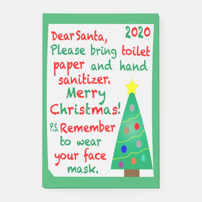 Remembering 2020 Christmas Post-it Notes (Front)