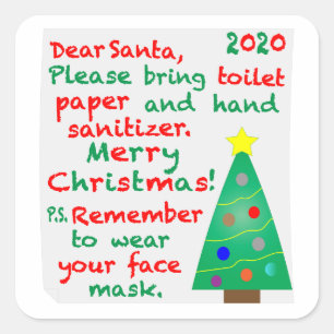 Remembering 2020 Christmas Square Sticker