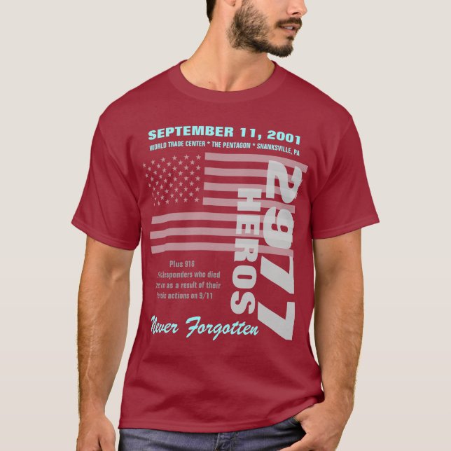 Remembering 9/11 - Double Sided T-Shirt (Front)