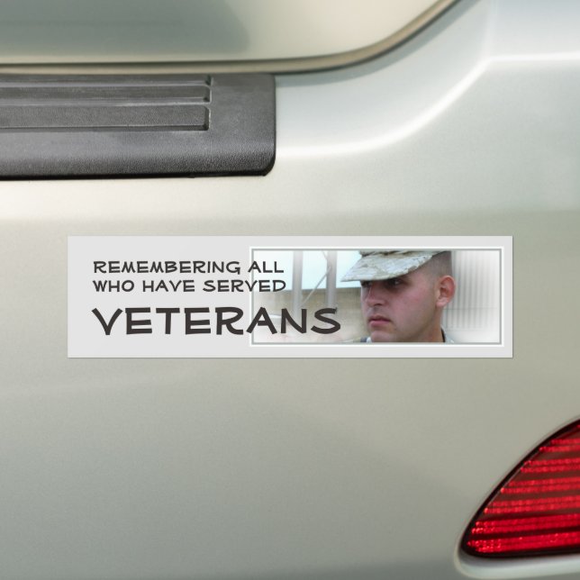 Remembering All Who Have Served Vet Bumper Sticker (On Car)