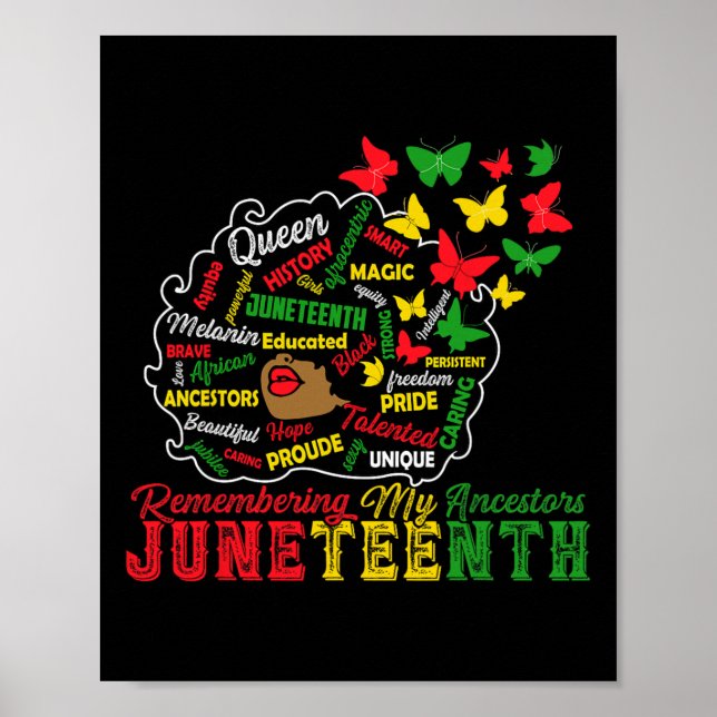 Remembering My Ancestors Juneteenth Celebrate Blac Poster (Front)